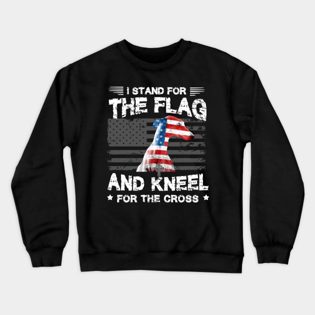 Greyhound Dog Stand For The Flag Kneel For Fallen Crewneck Sweatshirt by Antoniusvermeu